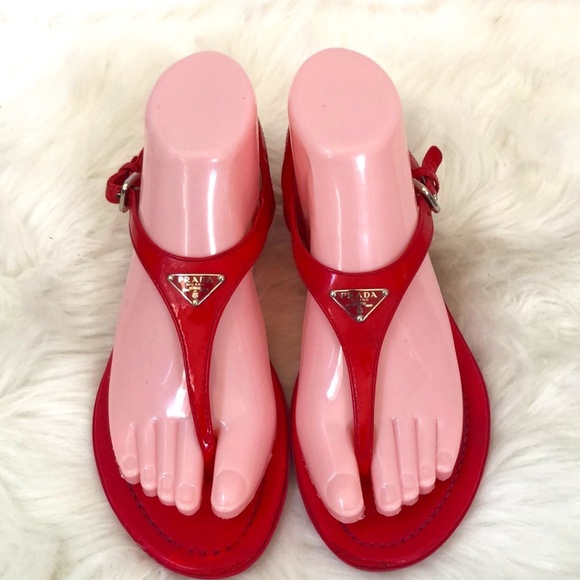 Prada Women's Pink Thong Sandals - Size 37 with COA - Picture 1 of 15